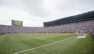 Over 100,000 fans pack into the Michigan Stadium to watch Real Madrid against Chelsea in 2016.