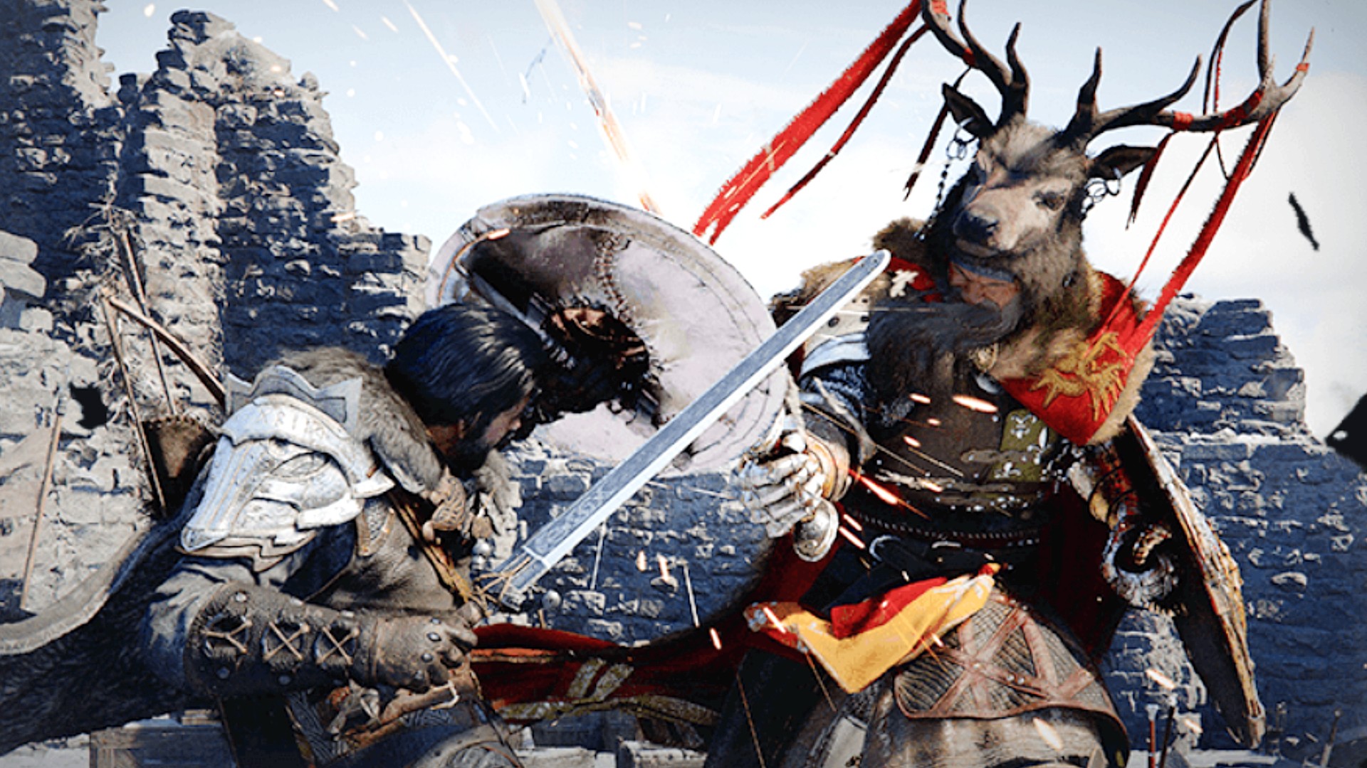 A player fights an armored foe in Crimson Desert, which isn't on Game Pass.