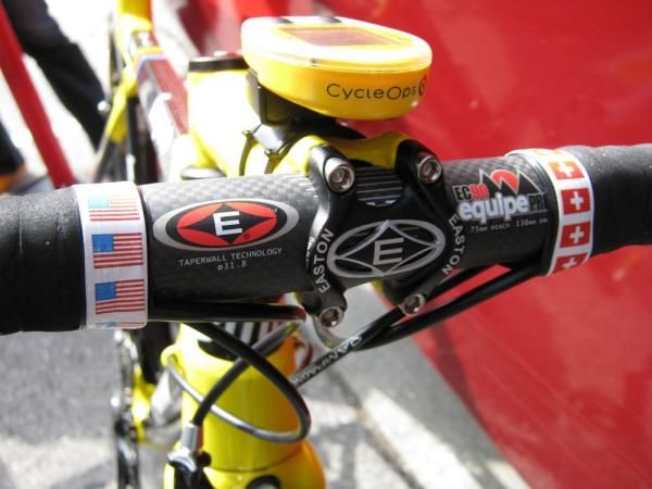 USA and Swiss flags ends the bar tape
