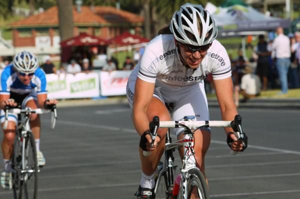 Nicole Whitburn (Prime) grits her teeth and tries to close the gap ahead