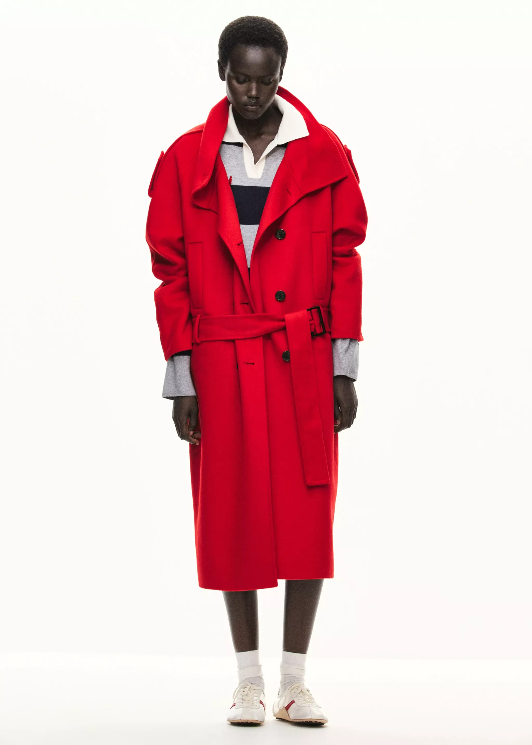 Woollen Coat With Belt - Women | Mango Usa