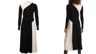 block colour black and white dress