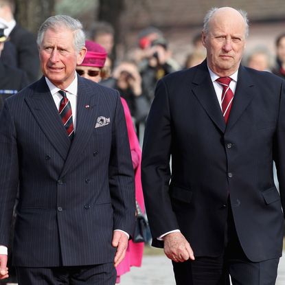 King Charles and King Harald of Norway on March 20, 2012 in Oslo, Norway