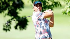 Curtis Thompson of the United States plays his tee shot on the second hole during the third round of the Pinnacle Bank Championship