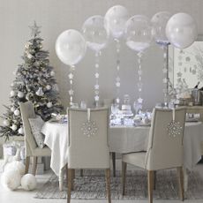 dining table with balloons