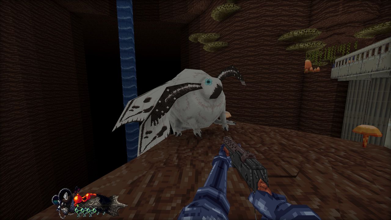 Giant moth character sitting on ledge in underground cavern in Mohrta.