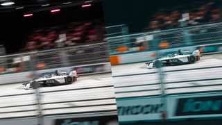 Photo of racing car with and without Burnt Orange LUT