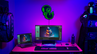 Razer back to school sale laptop, monitor, desk setup