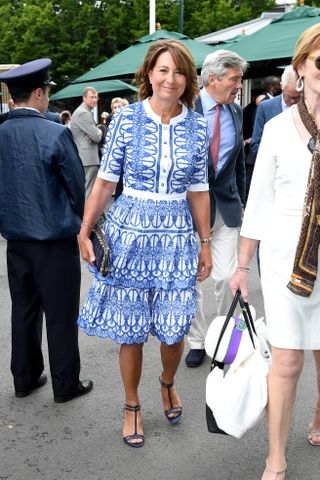 Carole Middleton's blue and white Wimbledon dress