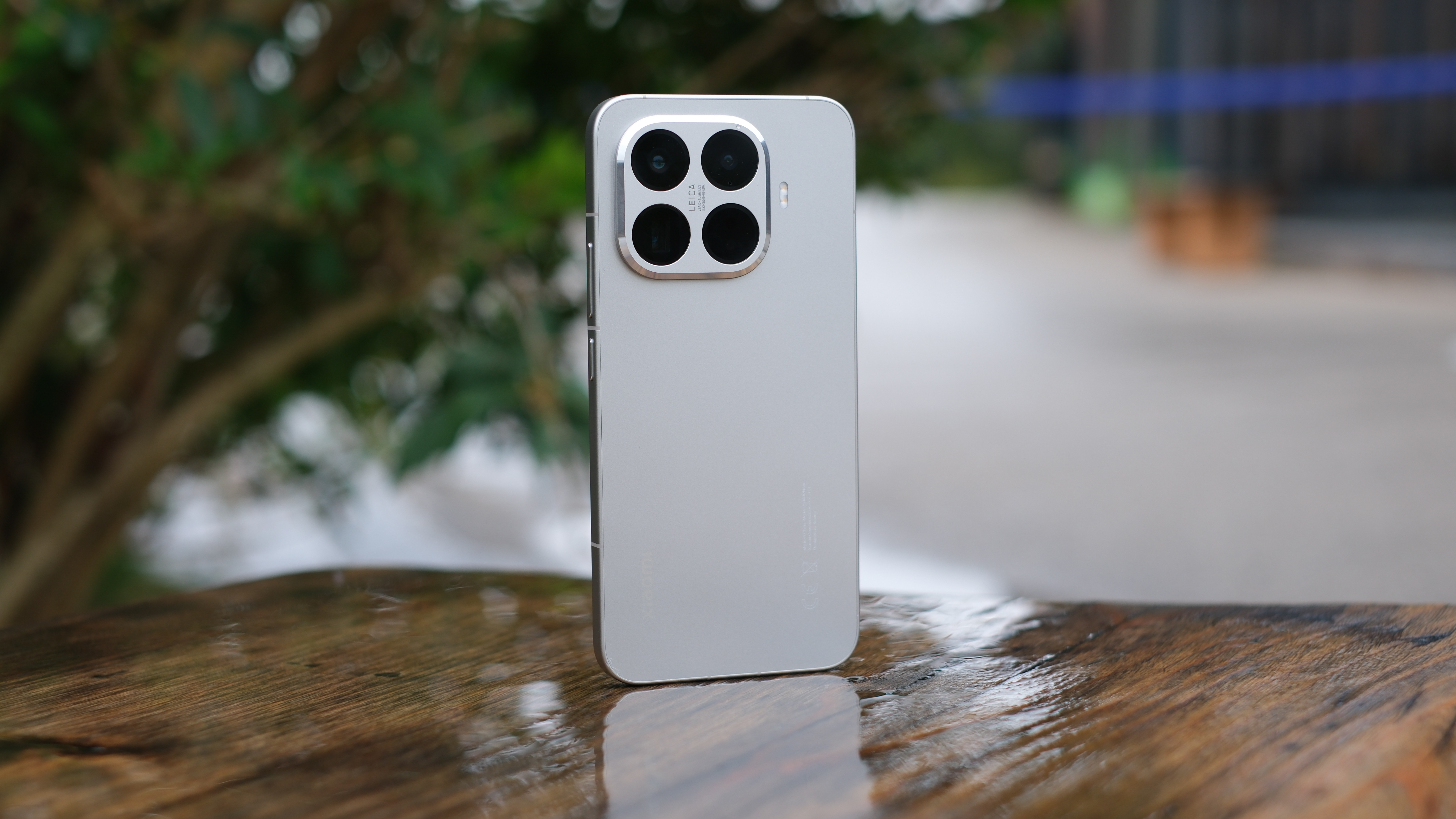 Xiaomi 15T Pro phone on a wooden surface