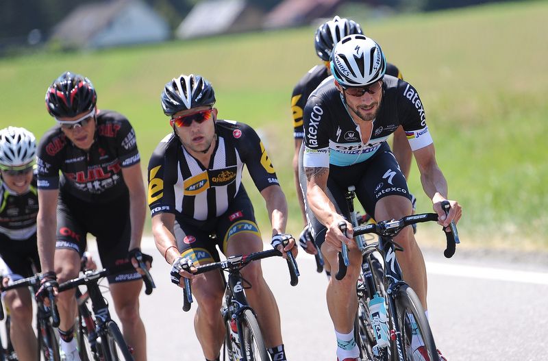 Tom Boonen leads the winning breakaway