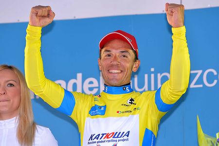 Joaquim Rodriguez (Katusha) celebrates his victory