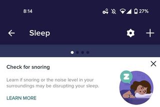 Fitbit Snore Noise Detect