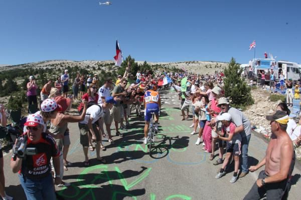 There was a corridor of noise guiding the riders towards the summit