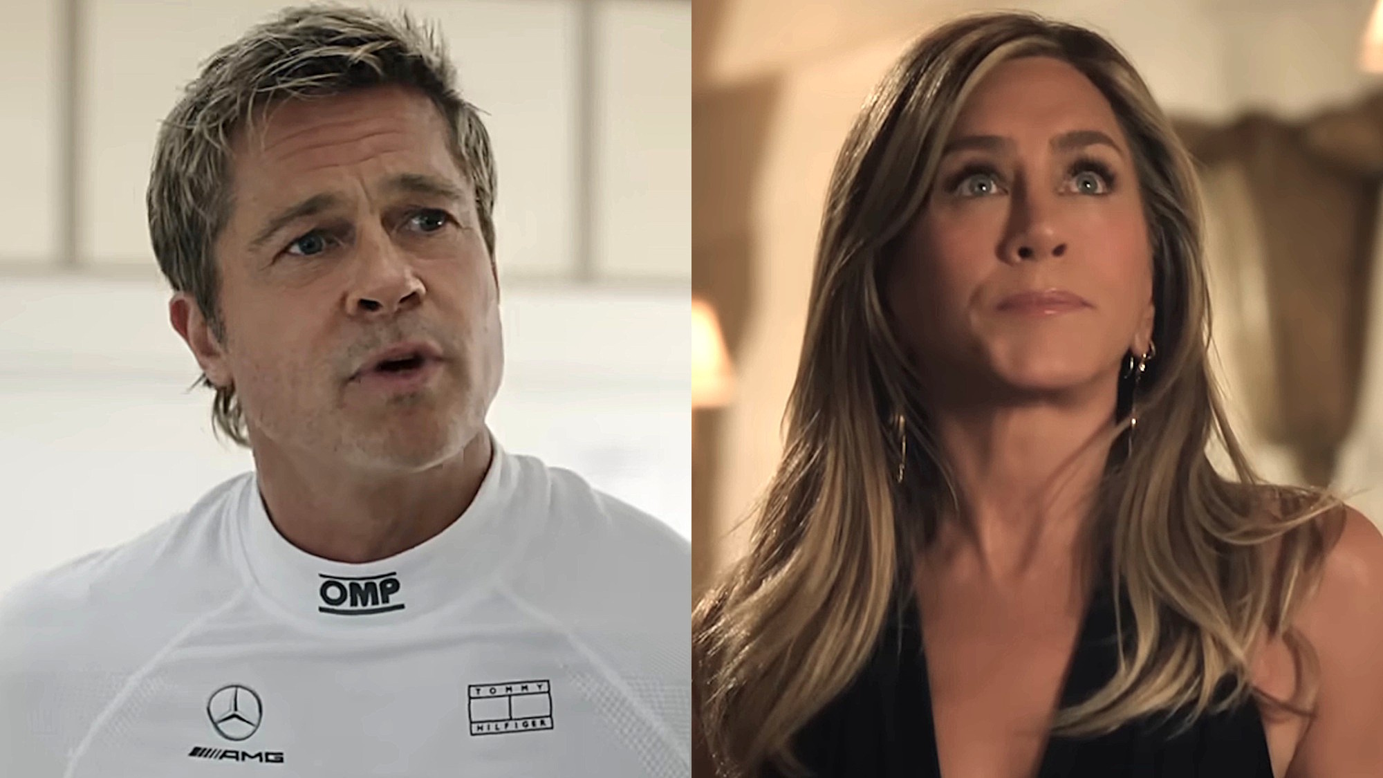 Brad Pitt in F1 and Jennifer Aniston on The Morning Show.