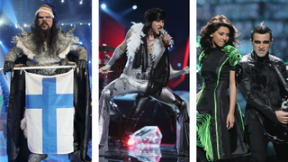 Lordi, Wig Wam and Eldrine on stage at various Eurovision events