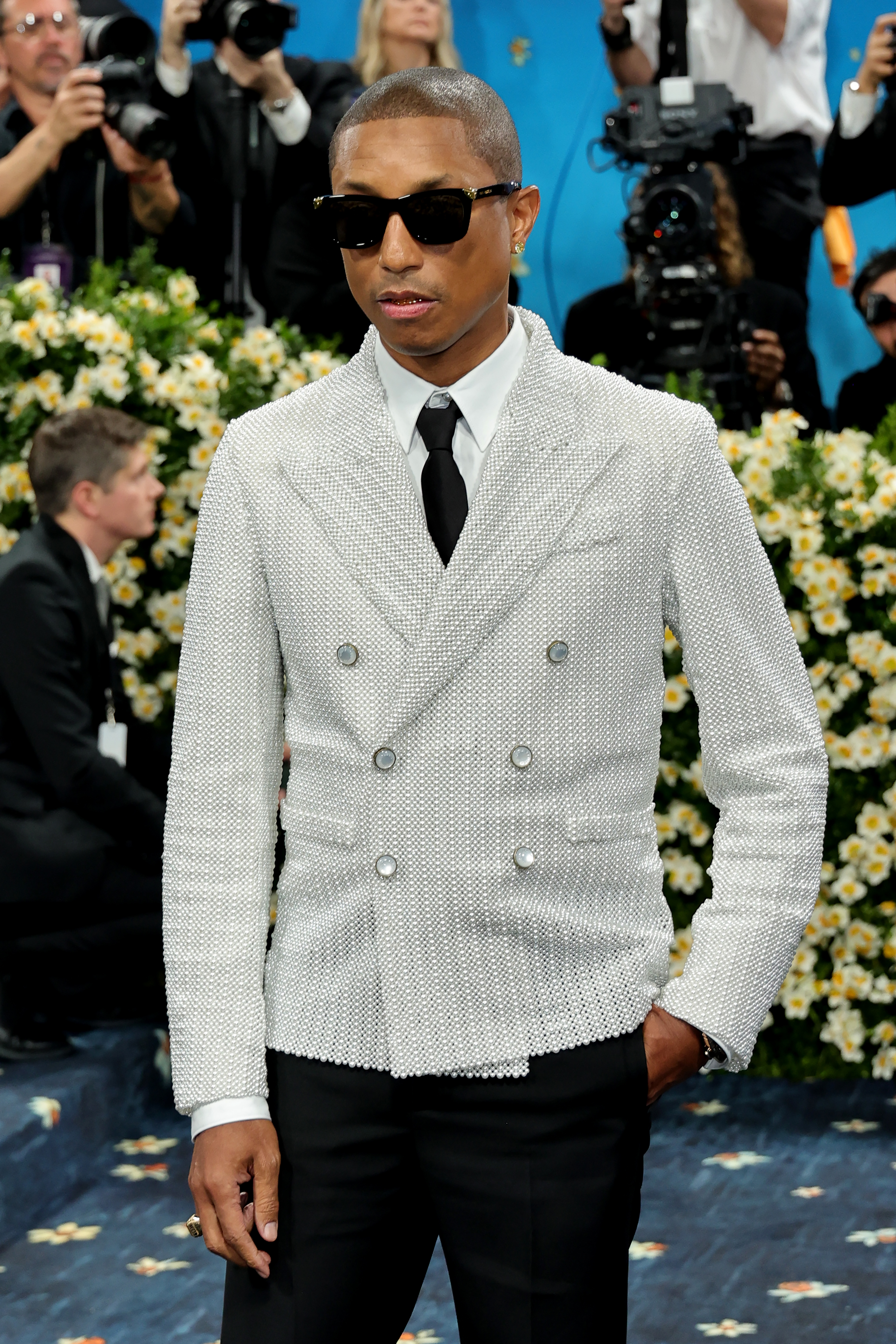 Pharrell Williams, Met Gala Co-Chair, attends the 2025 Met Gala Celebrating "Superfine: Tailoring Black Style" at Metropolitan Museum of Art on May 05, 2025 in New York City