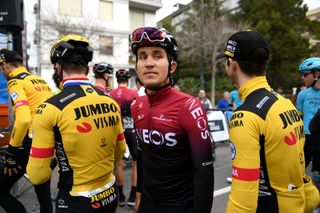 VILLAREAL SPAIN FEBRUARY 05 Start Michal Kwiatkowski of Poland and Team INEOS during the 71st Volta a la Comunitat Valenciana 2020 Stage 1 a 180km stage from Castell to VilaReal VueltaCV VCV2020 on February 05 2020 in Villareal Spain Photo by David RamosGetty Images