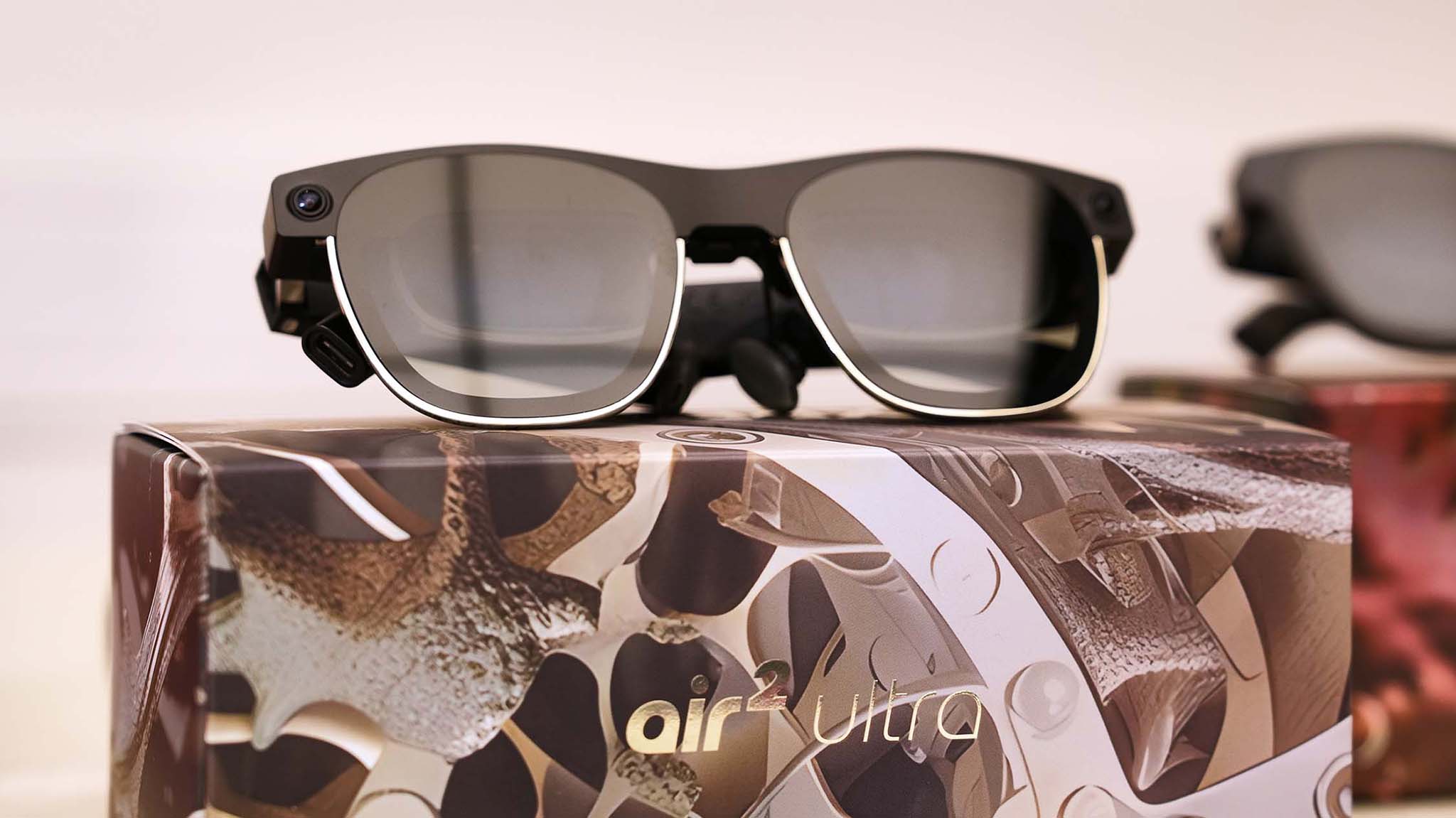 XREAL Air 2 Ultra glasses on box.