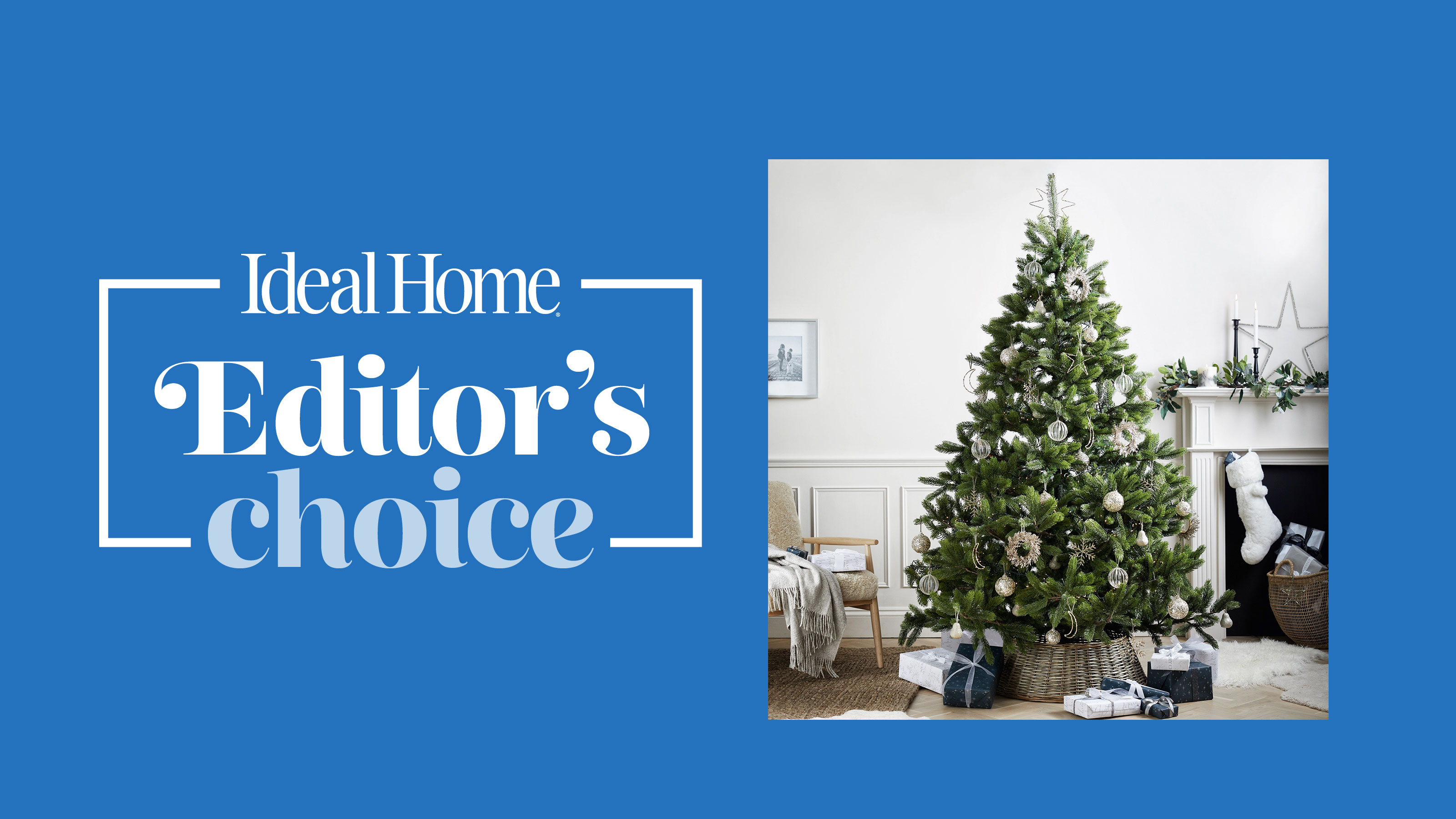 Christmas tree on blue background
