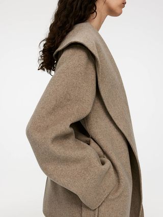 Double-Face Wrap Coat - Mole - Arket