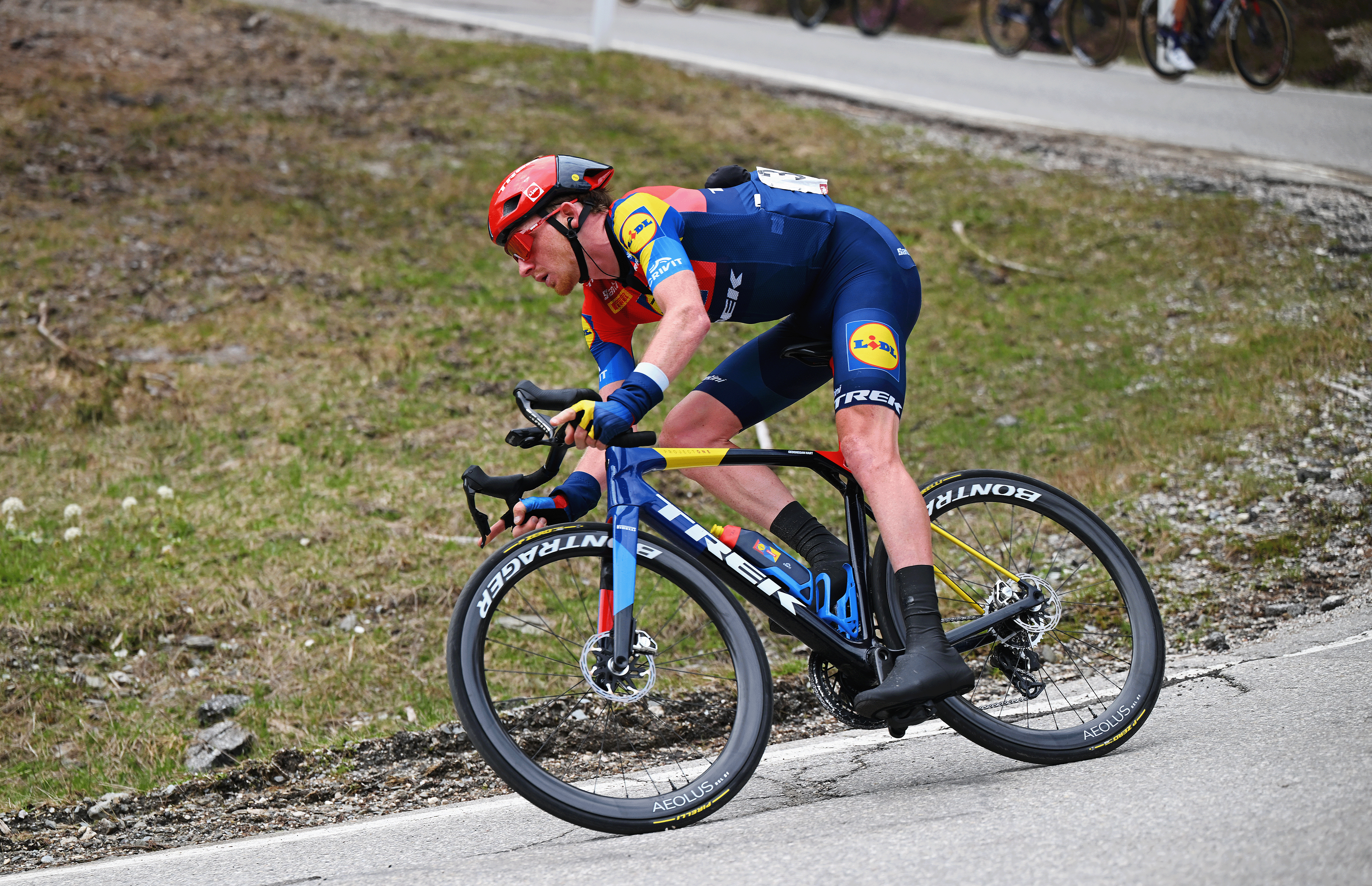 INNICHEN, ITALY - APRIL 23: Tao Geoghegan Hart of Great Britain and Team Lidl - Trek coduring the 45th Tour of the Alps 2025, Stage 3 a 145.5km stage from Sterzing to Innichen - San Candido 1176m on April 23, 2025 in Innichen, Italy. (Photo by Tim de Waele/Getty Images)