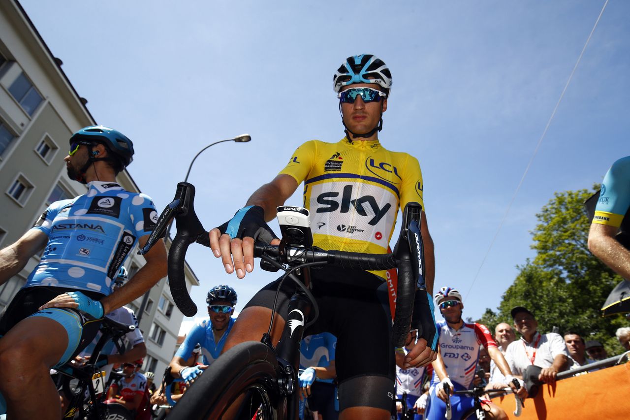 Gianni Moscon (Team Sky) in the lead at the Dauphine