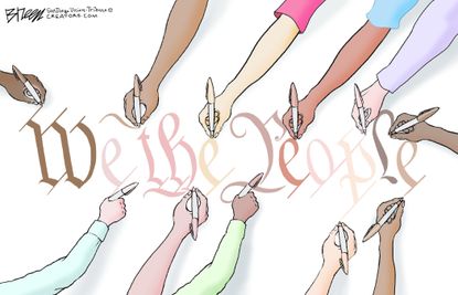 Editorial Cartoon U.S. We the People racial unity