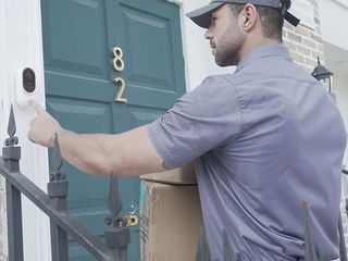 Man Ringing Blurams Doorbell