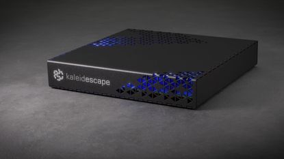 Kaleidescape Strato E movie player on a grey surface