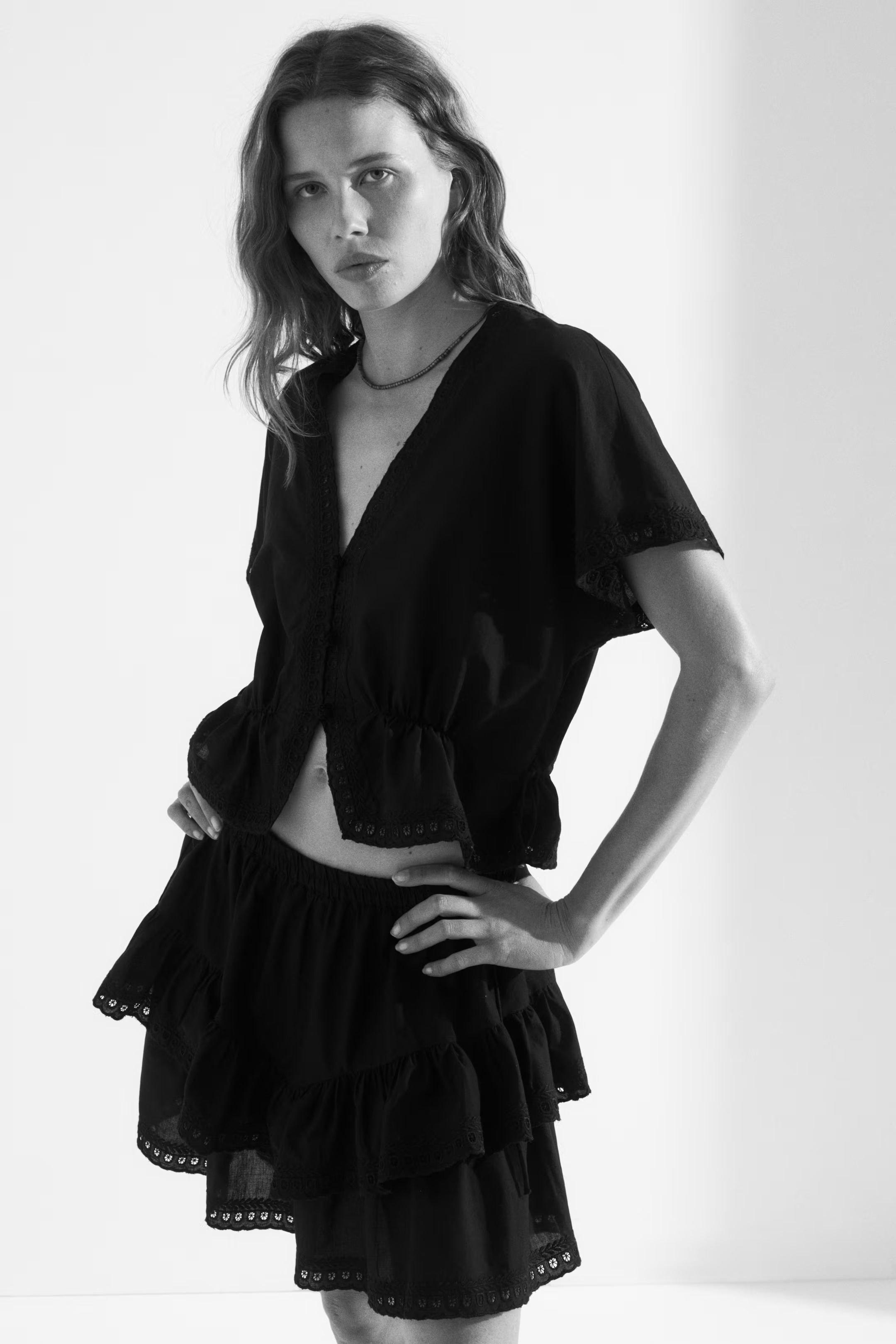 H&amp;amp;M, Broderie Anglaise Button-Front Top