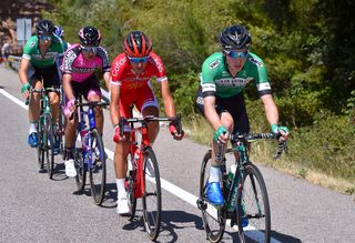 Nick Schultz rides in a breakaway during stage 4 at the 2017 Vuelta a Espana