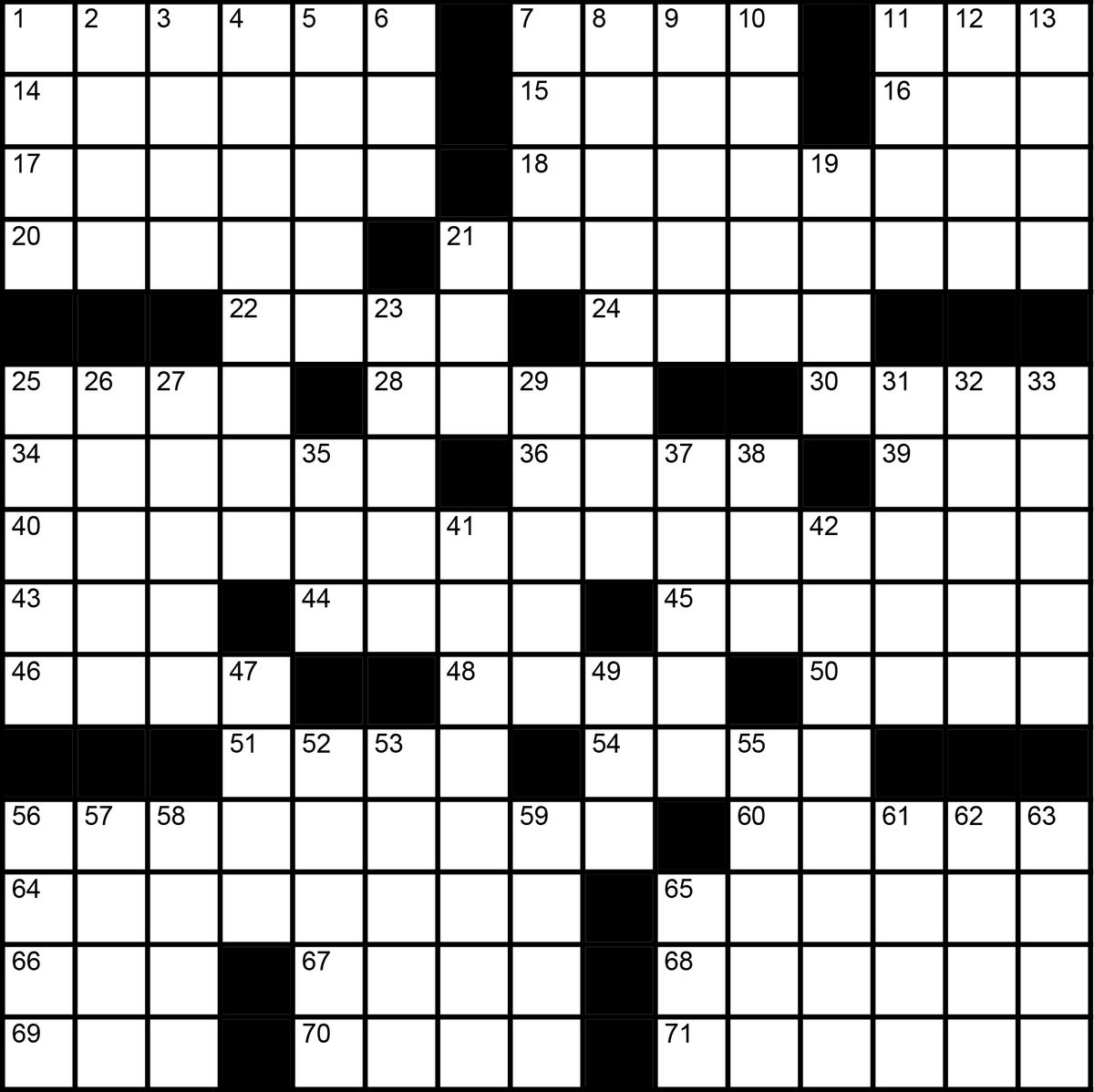 Crossword Blackout! XXII Quiz