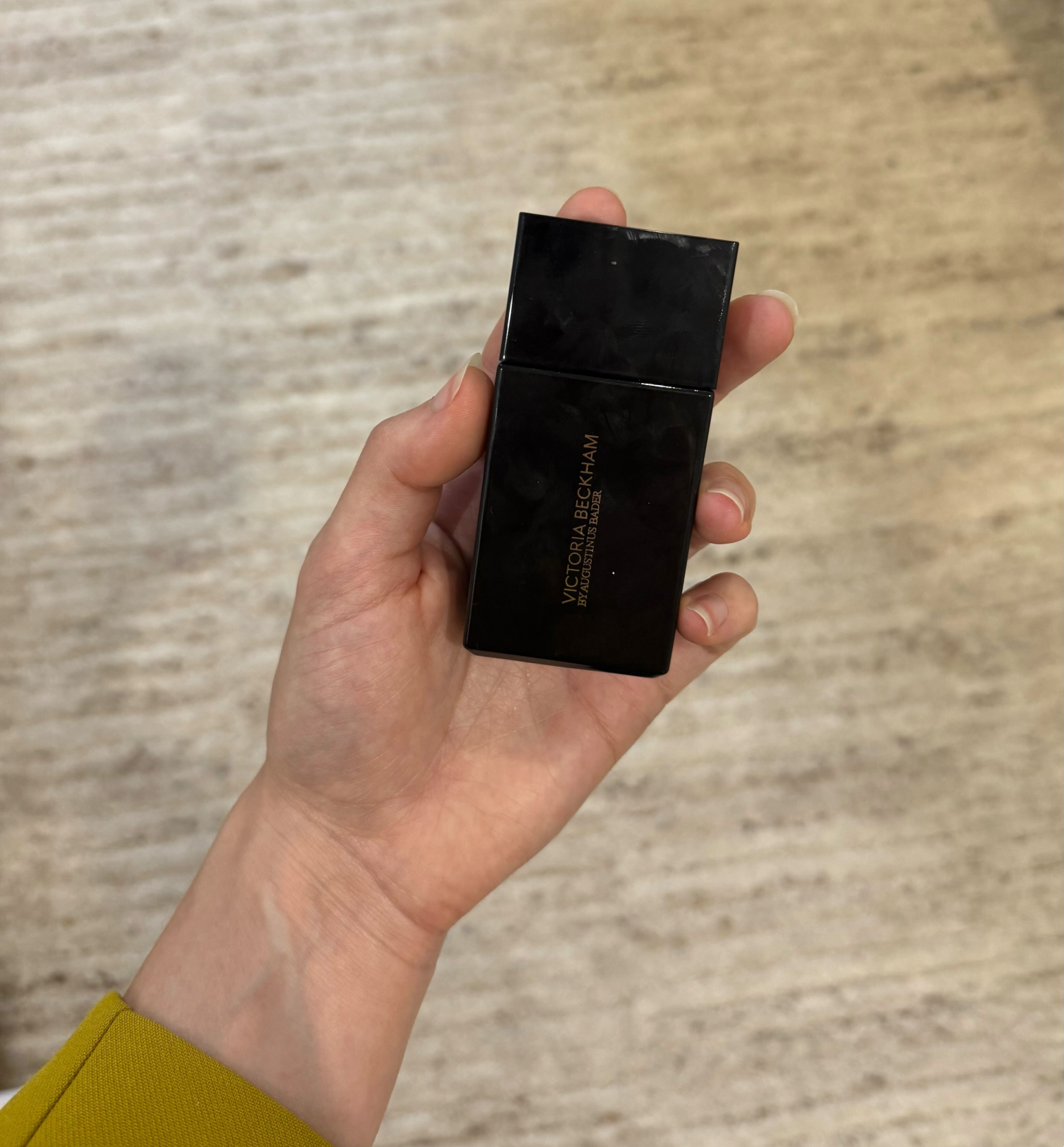 Jamie Schneider testing the new Victoria Beckham Beauty Foundation Drops