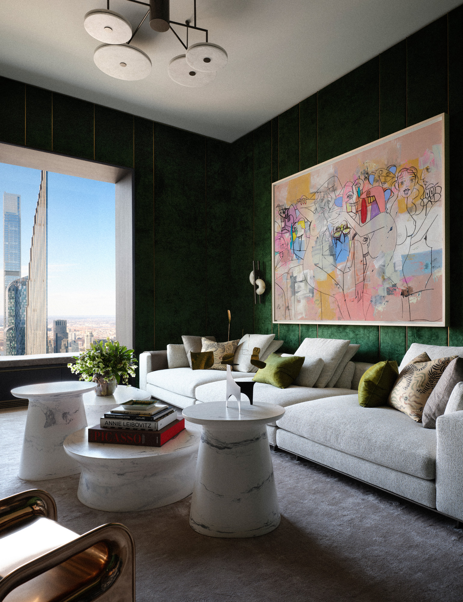 Dovigi apartment interiors filled with art and bespoke furniture inside 432 park avenue