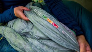 Therm-a-Rest Hyperion 20F/-6C Sleeping Bag labels