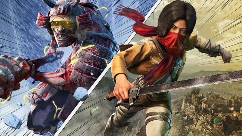 Promotional image for Assassin&#039;s Creed Shadows Attack on Titan crossover.