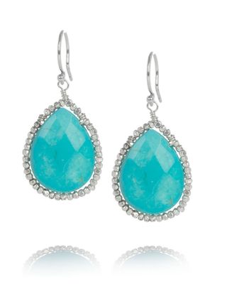 Costume jewellery: Chan Luu silver and turquoise earrings, £90