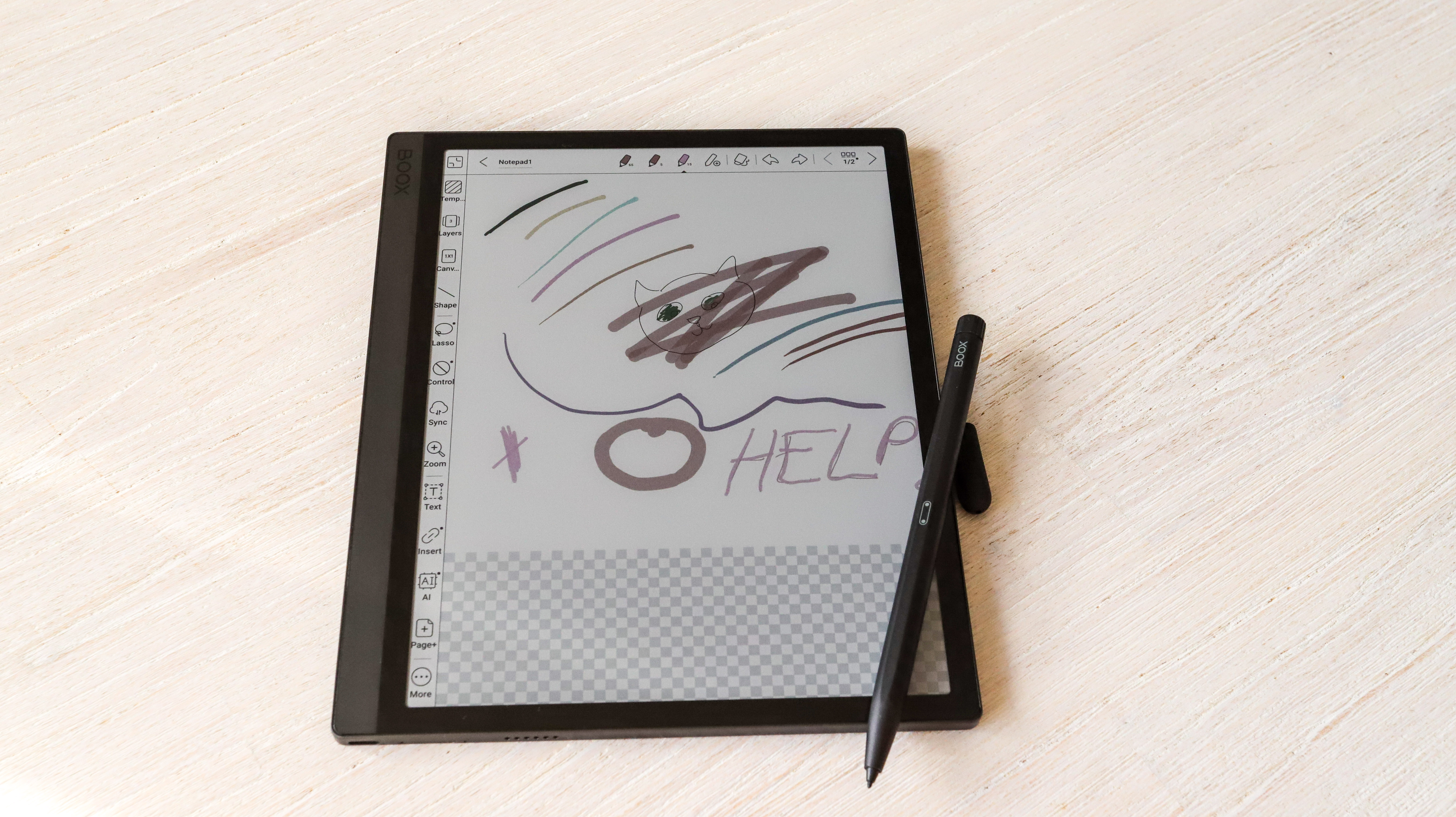 Drawings can be in color on the Onyx Boox Tab Ultra C
