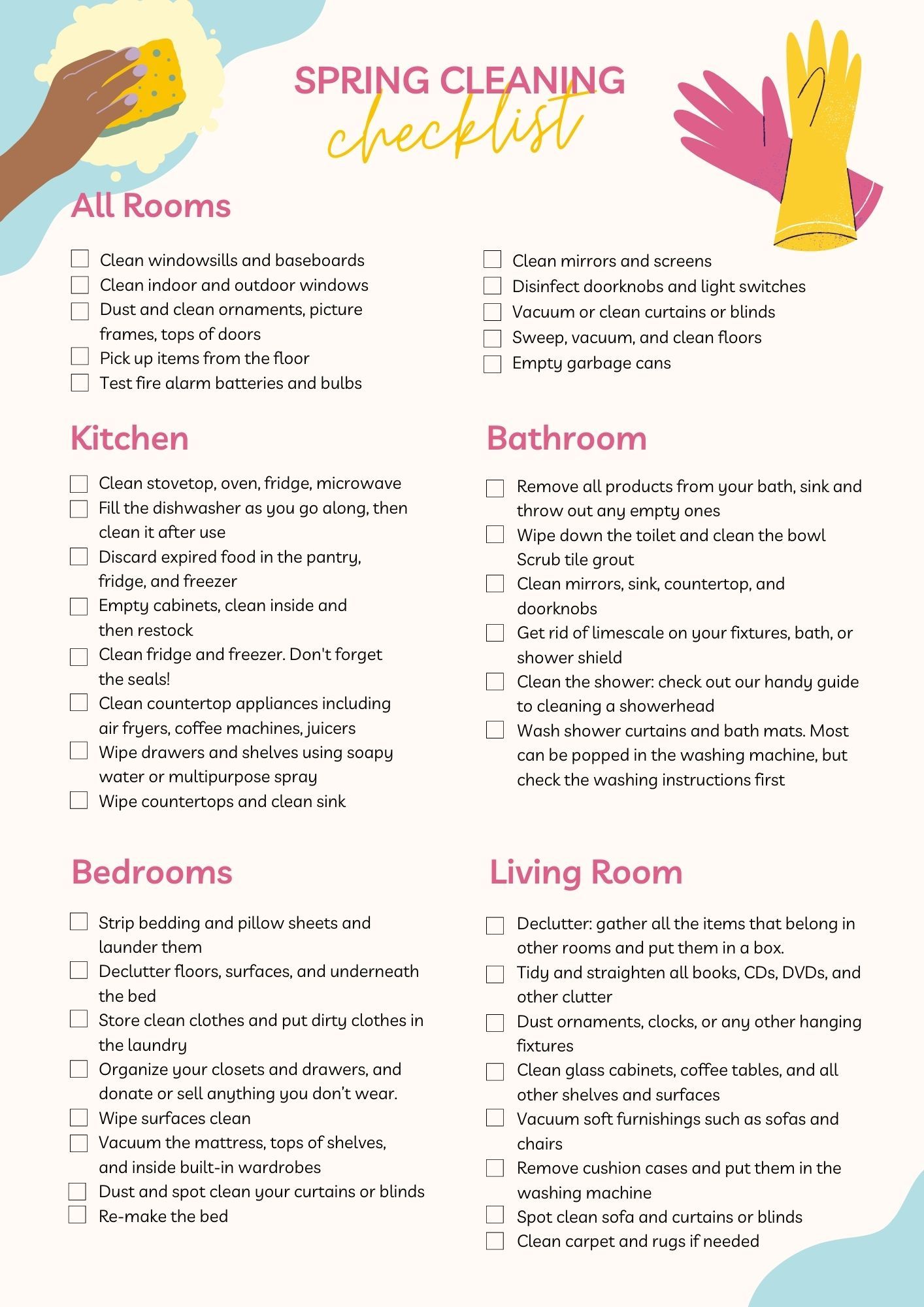 A spring cleaning checklist