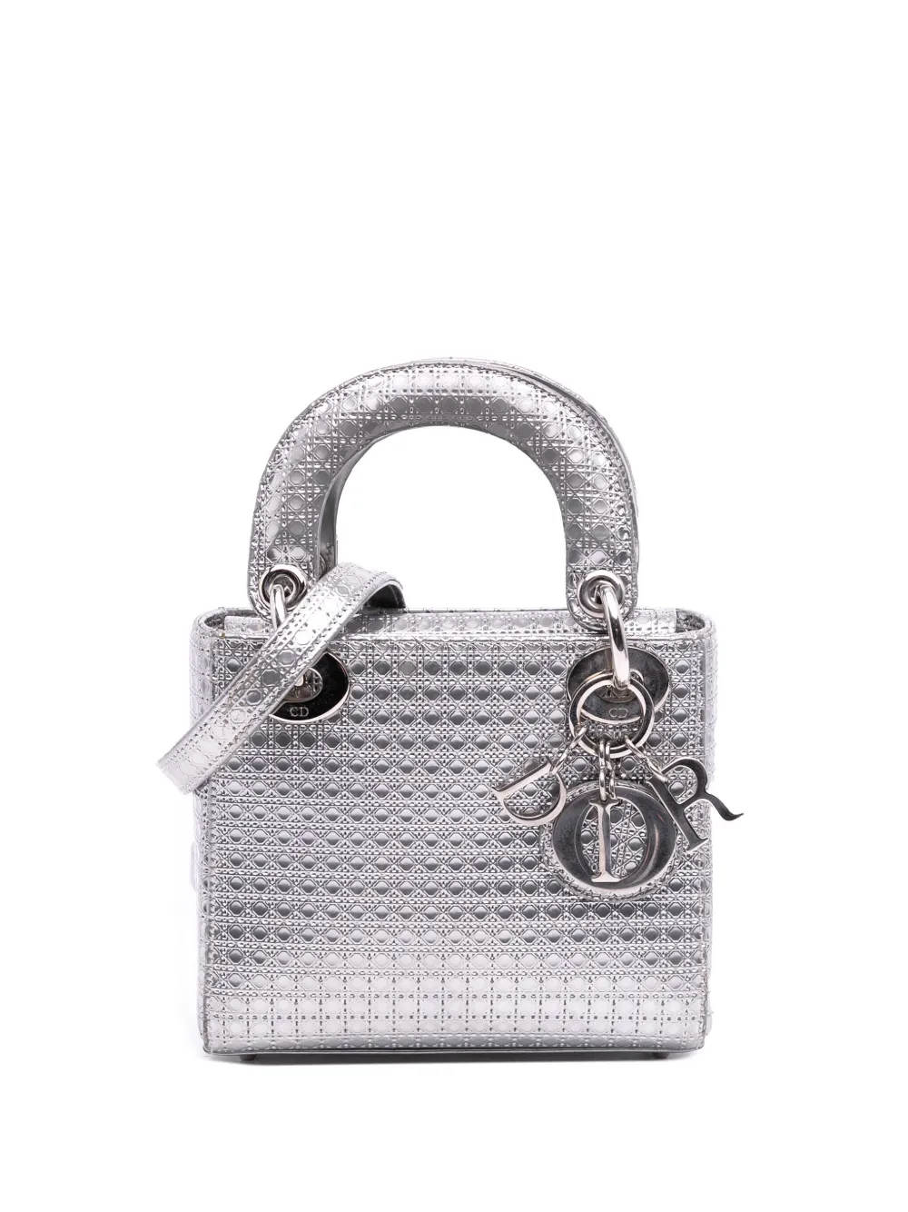 Christian Dior Pre-Owned 2016 Mini Metallic Patent Microcannage Lady Dior Satchel | One Size