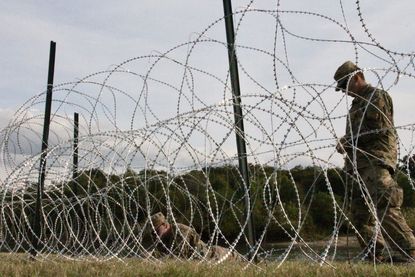 A U.S. troop at the southern border.