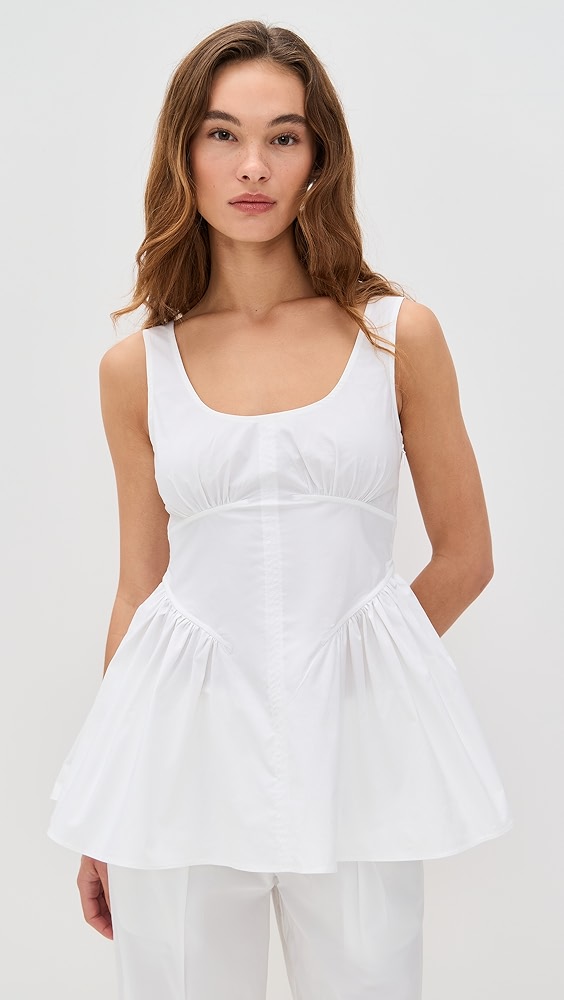 Proenza Schouler White Label Bader Top in Stretch Poplin