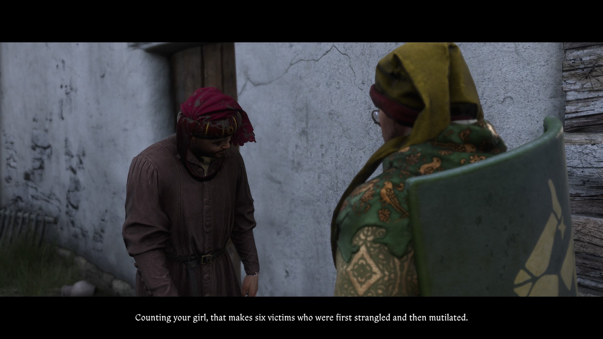 Kingdom Come Deliverance 2 screenshot of Henry talking to Lumir about the serial murders