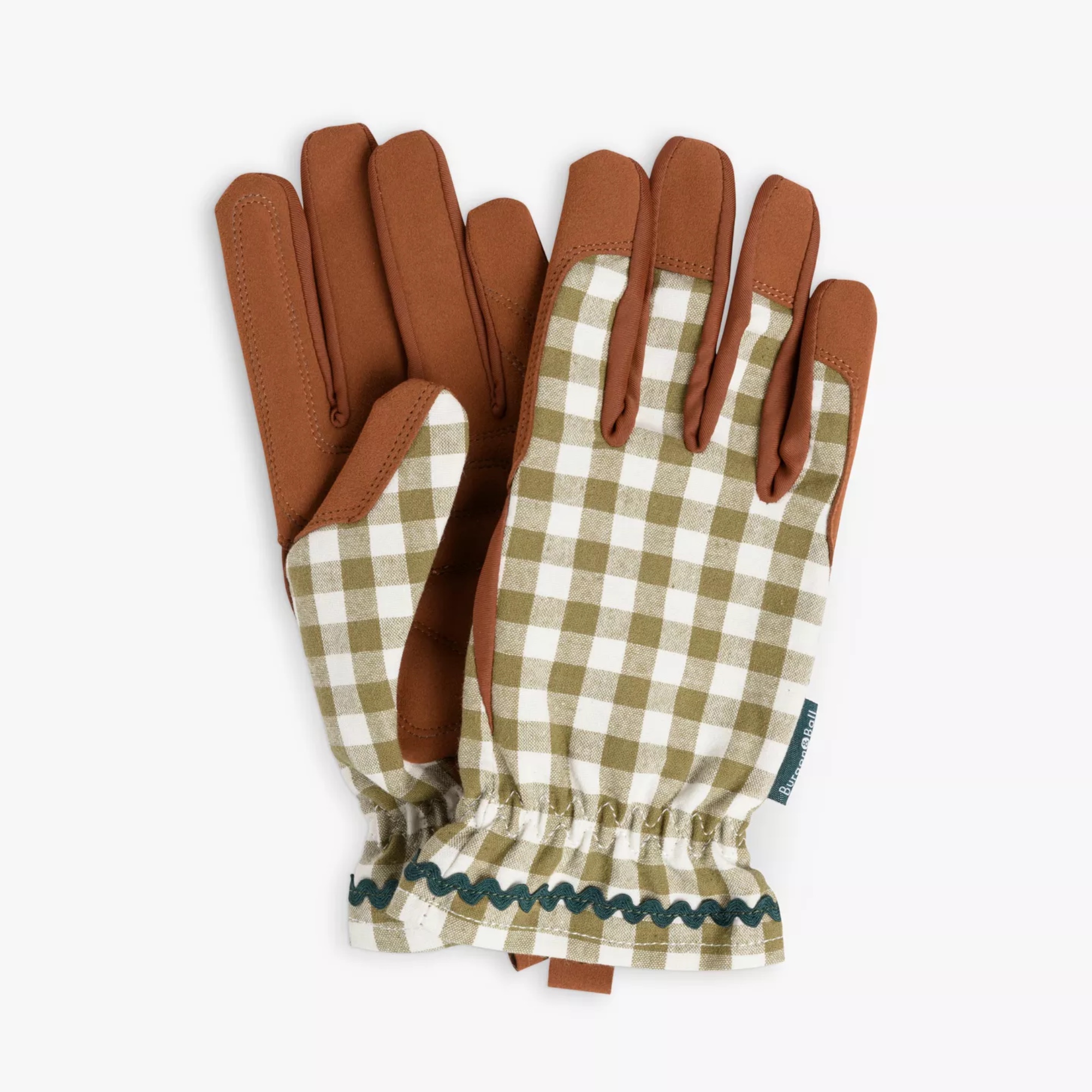 Burgon &amp;amp; Ball Gingham Gardening Gloves, Olive
