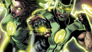 DC Comics artwork of Green Lanterns Jessica Cruz and Simon Baz