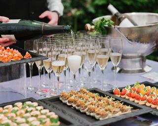champagne and canapés at the Chelsea Flower Show