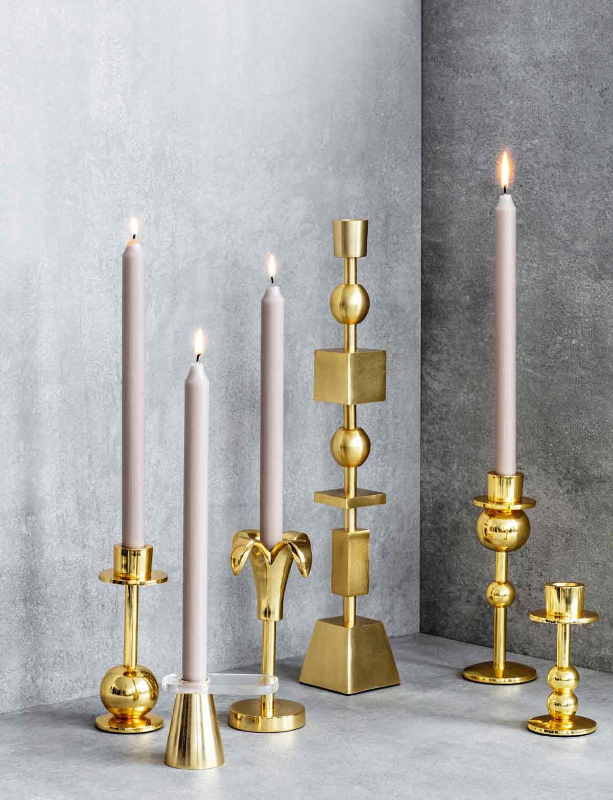 Brass Finish Candlesticks