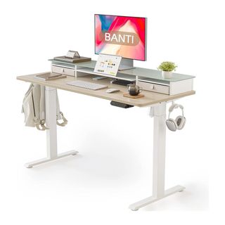 Banti Glass-Top Sit Stand Desk