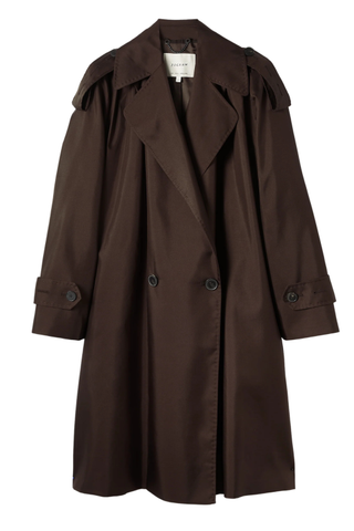 Pure Silk Trench Coat | Chocolate